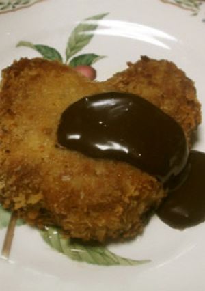 ハンバーグカツチョコソースかけ-レシピのメイン写真