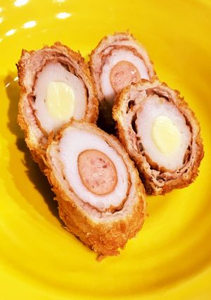 竹輪とソーセージとチーズと豚肉の一口カツ-レシピのメイン写真