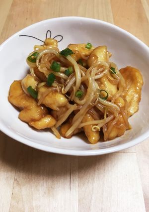 鶏ササミともやしの甘酢炒め☆おつまみにも-レシピのメイン写真