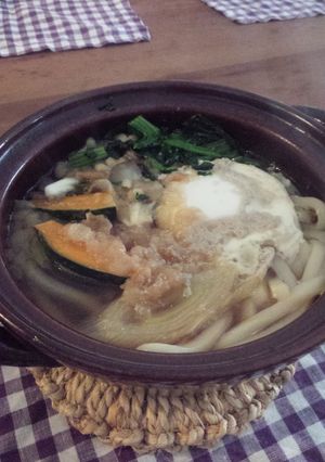 なんちゃって野菜天入り鍋焼きうどん-レシピのメイン写真
