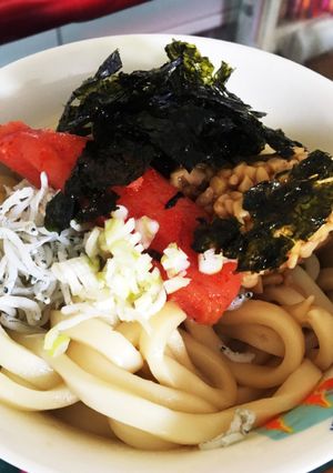 余り物で簡単！明太しらす納豆うどん♡-レシピのメイン写真
