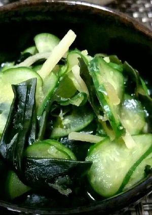 リンゴ酢生姜☆きゅうりとワカメの酢の物-レシピのメイン写真