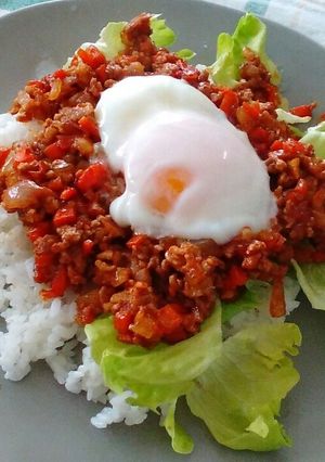 簡単！豚こま肉で出来るボロネーゼ風ごはん-レシピのメイン写真