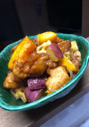 野菜たっぷりハチミツ入り黒酢の酢鶏-レシピのメイン写真
