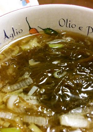 ネギたっぷりもずくたっぷりスープ♪-レシピのメイン写真