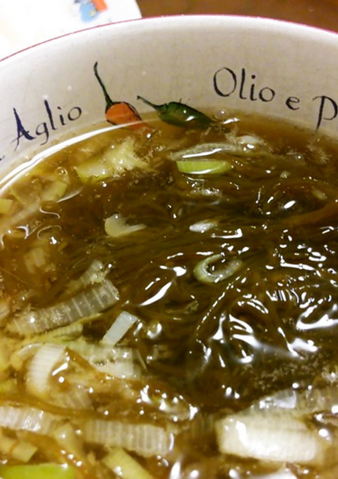 ネギたっぷりもずくたっぷりスープ♪-レシピのメイン写真