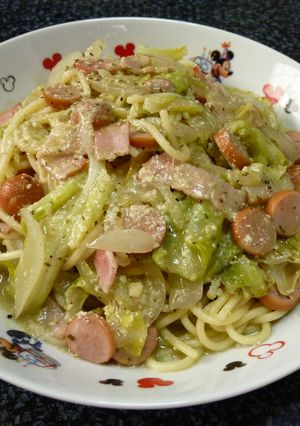 キャベツとベーコンのスープパスタ-レシピのメイン写真