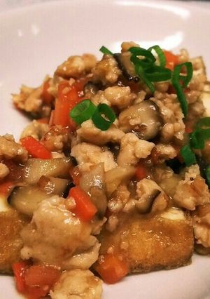 野菜も入ってる～厚揚げのそぼろあんかけ-レシピのメイン写真