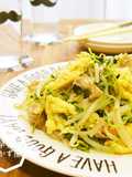 豆苗ともやしの中華風玉子炒め