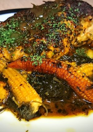 鳥ももにくの香草白ワイン煮！-レシピのメイン写真