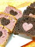 米粉で★中にハート♡2色パウンドケーキ