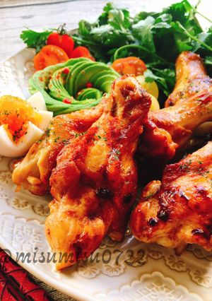 おつまみにも☆手羽元開きでガリバタチキン-レシピのメイン写真