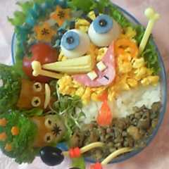 そぼろ＆ピックでスポンジボブ（キャラ弁）-レシピのメイン写真