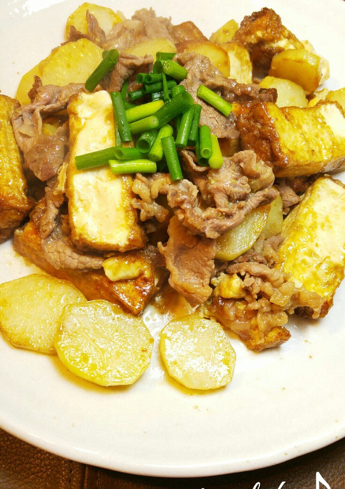 山葵香る〜厚揚げと牛肉と芋の炒め物♪-レシピのメイン写真