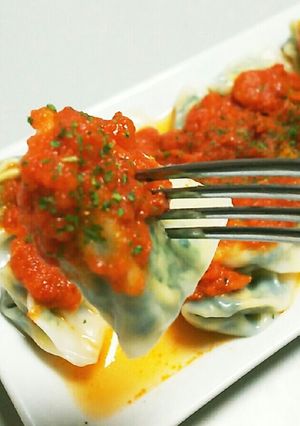 餃子の皮でトルテリーニ-レシピのメイン写真