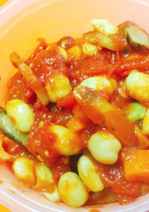 簡単！お弁当に！根菜サラダ豆のトマト煮-レシピのメイン写真