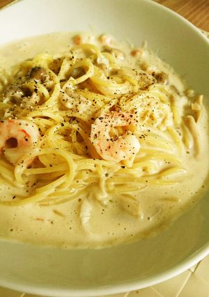 豆乳鍋の次の日は☆スープの残りでパスタ♪-レシピのメイン写真
