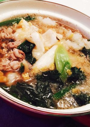 もち豚とほうれん草の雪見鍋★焼き餅添え-レシピのメイン写真