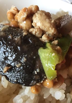 納豆と肉厚しいたけのご飯-レシピのメイン写真