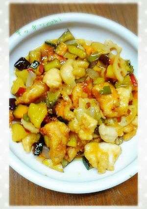 鶏むね肉で♪残り野菜の黒酢餡(^○^)-レシピのメイン写真