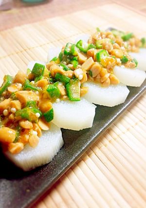市販のおろしタレ利用!蒸し長芋の納豆ダレ-レシピのメイン写真