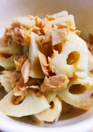 レンジで簡単☆蓮根とツナの味噌煮-レシピのメイン写真