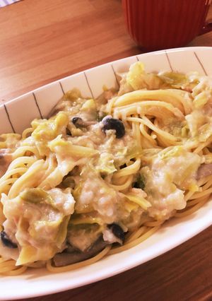 春キャベツとツナのクリームパスタ-レシピのメイン写真