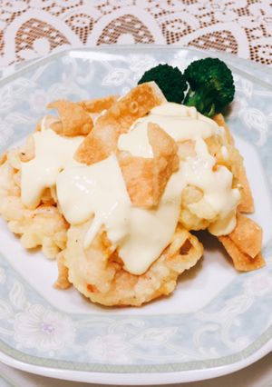 柿安風☆海老マヨ カリカリワンタン添え-レシピのメイン写真