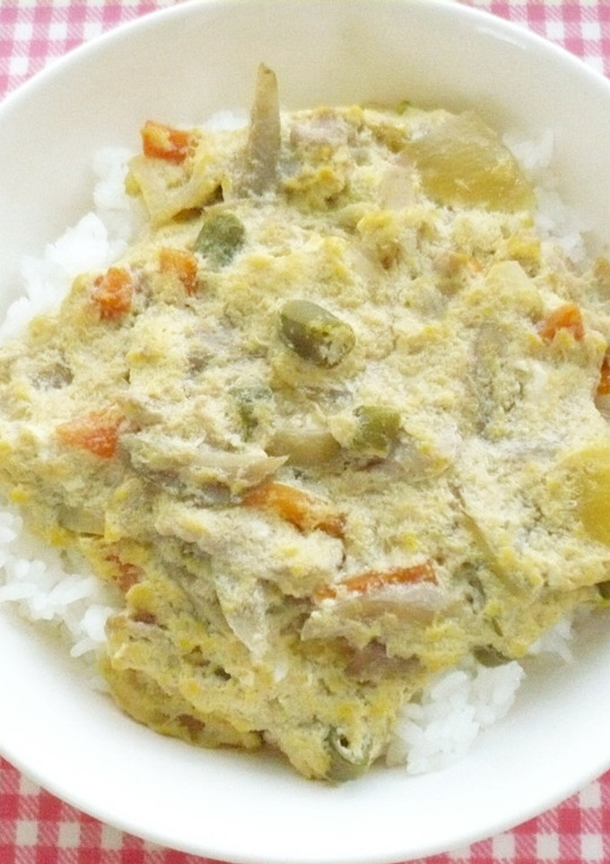 新ごぼうの卵とじ丼・保育園給食-レシピのメイン写真