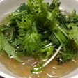 わさび菜☆春菊の春雨スープ