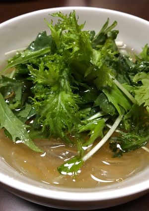 わさび菜☆春菊の春雨スープ-レシピのメイン写真