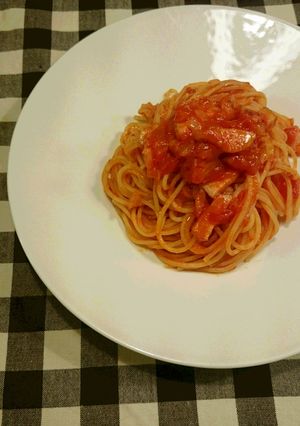 トマトとベーコンのシンプルパスタ。-レシピのメイン写真