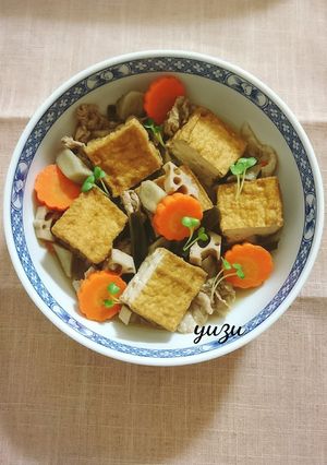 おかずになる♪厚揚げと豚肉の煮物-レシピのメイン写真