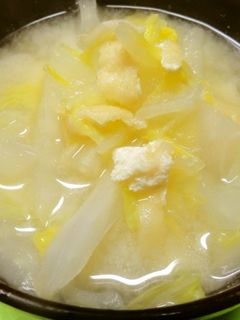 *干した白菜と油揚げのみそ汁*-レシピのメイン写真