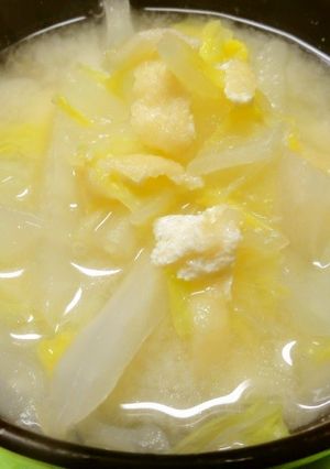＊干した白菜と油揚げのみそ汁＊-レシピのメイン写真