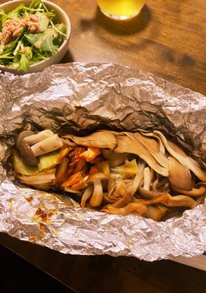 鮭とキノコのみそマヨホイル焼き-レシピのメイン写真