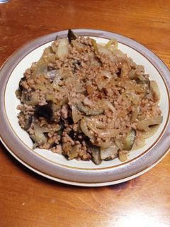 ひき肉とナスの味噌炒め-レシピのメイン写真