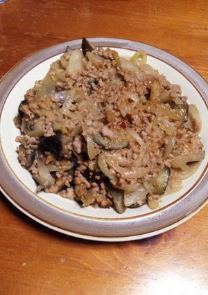 ひき肉とナスの味噌炒め-レシピのメイン写真