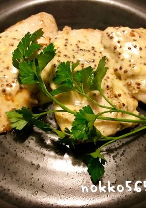 鶏むね肉のマスタードクリームソース♡-レシピのメイン写真