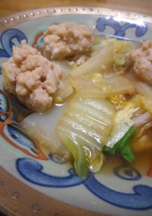 鶏団子と白菜の煮浸し-レシピのメイン写真