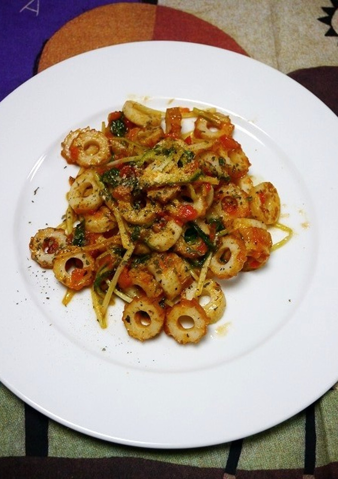 簡単！ちくわと水菜のイタリアンソテー-レシピのメイン写真
