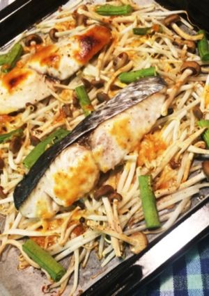 オーブンにお任せ♡野菜と魚の味噌マヨ焼き-レシピのメイン写真
