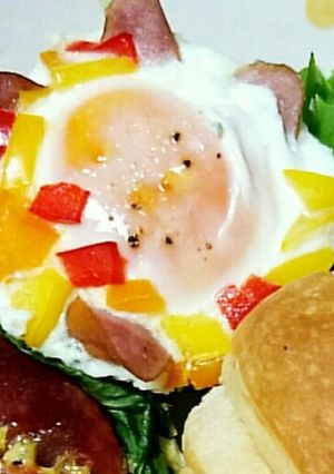 お弁当朝食に☆シリコンカップで目玉焼き♡-レシピのメイン写真