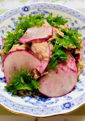 簡単正月・お節！わさび菜ツナ蕪サラダ副菜-レシピのメイン写真