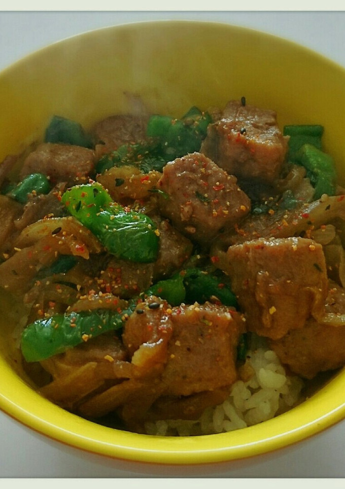 失敗なし！焼肉のたれでサイコロステーキ丼-レシピのメイン写真