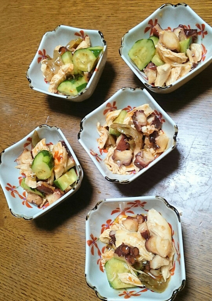 箸休めにもぴったり、ささみとタコの和え物-レシピのメイン写真