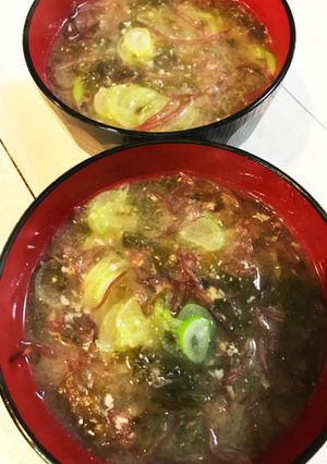 ふのりと★アオサと★ネギのお味噌汁★簡単-レシピのメイン写真