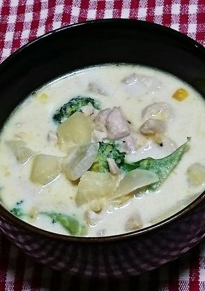 とりむねこま肉の食べる！ミルクスープ-レシピのメイン写真