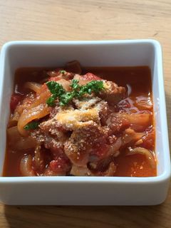 もつ鍋用モツ肉でモツのトマト煮込み-レシピのメイン写真