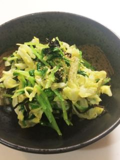 豆苗とキャベツの塩昆布サラダ-レシピのメイン写真